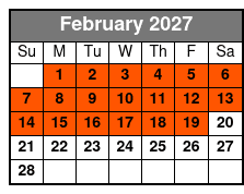 SkyWheel Myrtle Beach February Schedule