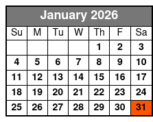 Golf Sim January Schedule