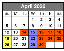 Disco Fever The Ultimate Disco Experience  April Schedule