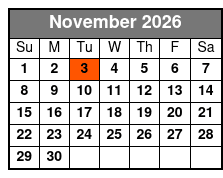 Elvis Tribute Starring Maxlee James November Schedule