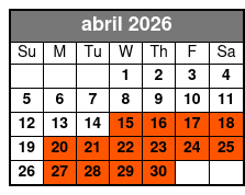 The Myrtle Beach Magic Show abril Schedule