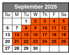 The Myrtle Beach Magic Show September Schedule