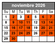 The Myrtle Beach Magic Show noviembre Schedule