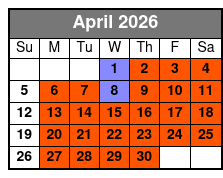 Legends In Concert Bronze Seating April Schedule