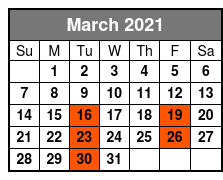 Time Warp March Schedule