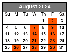 Time Warp Regular Seating August Schedule