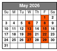 Time Warp Regular Seating May Schedule