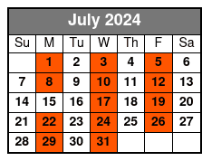 Time Warp Premium Seating July Schedule