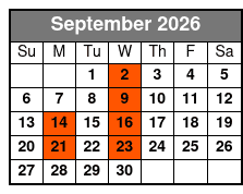 Motor City Musical – A Tribute to Motown September Schedule