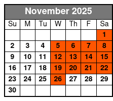 Comedy Cabana Show November Schedule