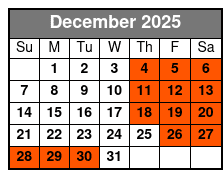 Comedy Cabana Show December Schedule