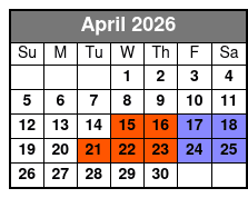 Comedy Cabana Show April Schedule