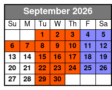 Comedy Cabana Show September Schedule