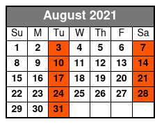 Myrtle Beach 13 Hour Gulf Stream Deep Sea Fishing August Schedule