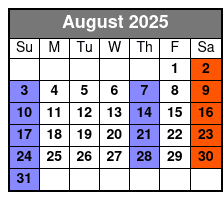 Michael Bairefoot Magic & Comedy Show August Schedule