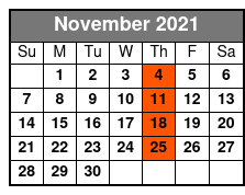 Elvis Live in Myrtle Beach November Schedule