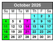 Le Grand Cirque Presents MAXIMUM VELOCITY Myrtle Beach  October Schedule