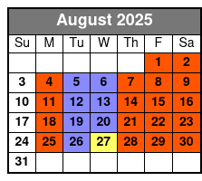 Le Grand Cirque Presents ADRENALINE 2.0 Myrtle Beach August Schedule