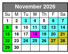 Le Grand Cirque Presents MAXIMUM VELOCITY Myrtle Beach November Schedule