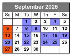 Charles Bach International Illusionist September Schedule