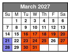 Charles Bach International Illusionist March Schedule