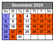 Charles Bach International Illusionist December Schedule