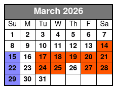 Charles Bach International Illusionist March Schedule