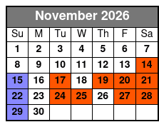 Charles Bach International Illusionist November Schedule