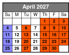 Charles Bach International Illusionist April Schedule