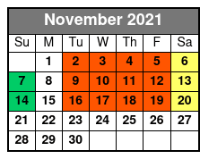 Pirate Adventures of Myrtle Beach November Schedule