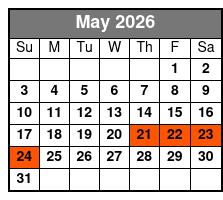 Children's Pirate Sunset Adventure May Schedule