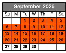 Children's Pirate Adventure September Schedule