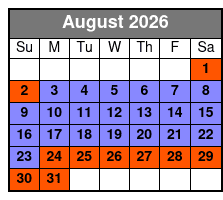 Pirate Adventures of Myrtle Beach Children's Pirate Cruise August Schedule