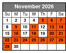 Pirates Voyage Christmas Celebration November Schedule