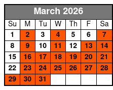 Pirates Voyage Dinner & Show March Schedule