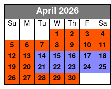 Pirates Voyage Dinner & Show April Schedule