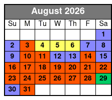 Pirates Voyage Dinner & Show August Schedule