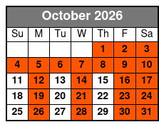 Pirates Voyage Dinner & Show October Schedule