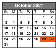Pirates Voyage Dinner & Show October Schedule