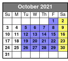 Nature & Wildlife River Tour October Schedule