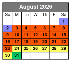 Children's Pirate Sunset Adventure August Schedule