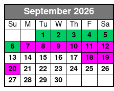 Children's Pirate Sunset Adventure September Schedule