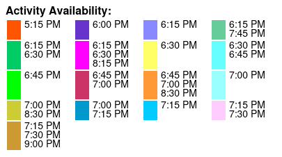 Myrtle Beach Sunset Cruise Color Key