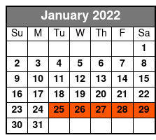 The Barefoot Queen Myrtle Beach Sightseeing Cruise (No Meal Included) January Schedule