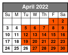 The Barefoot Queen Myrtle Beach Sightseeing Cruise (No Meal Included) April Schedule