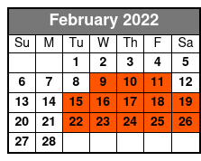 The Barefoot Queen Myrtle Beach Evening Sightseeing Cruise (No Meal Included) February Schedule