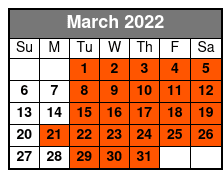 The Barefoot Queen Myrtle Beach Evening Sightseeing Cruise (No Meal Included) March Schedule