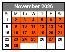 The Barefoot Queen Myrtle Beach Dinner Cruise (Dinner Included) November Schedule