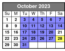 Barefoot Queen Scenic Day Cruise(Sightseeing Cruise Only) October Schedule