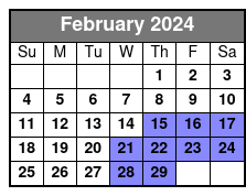 Barefoot Queen Scenic Day Cruise(Sightseeing Cruise Only) February Schedule